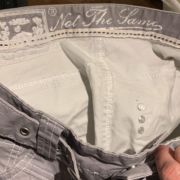 Not The Same N.T.S UK Gray Straight Wide Leg Pants Mid Rise Belted Waist 30" - Picture 14 of 16